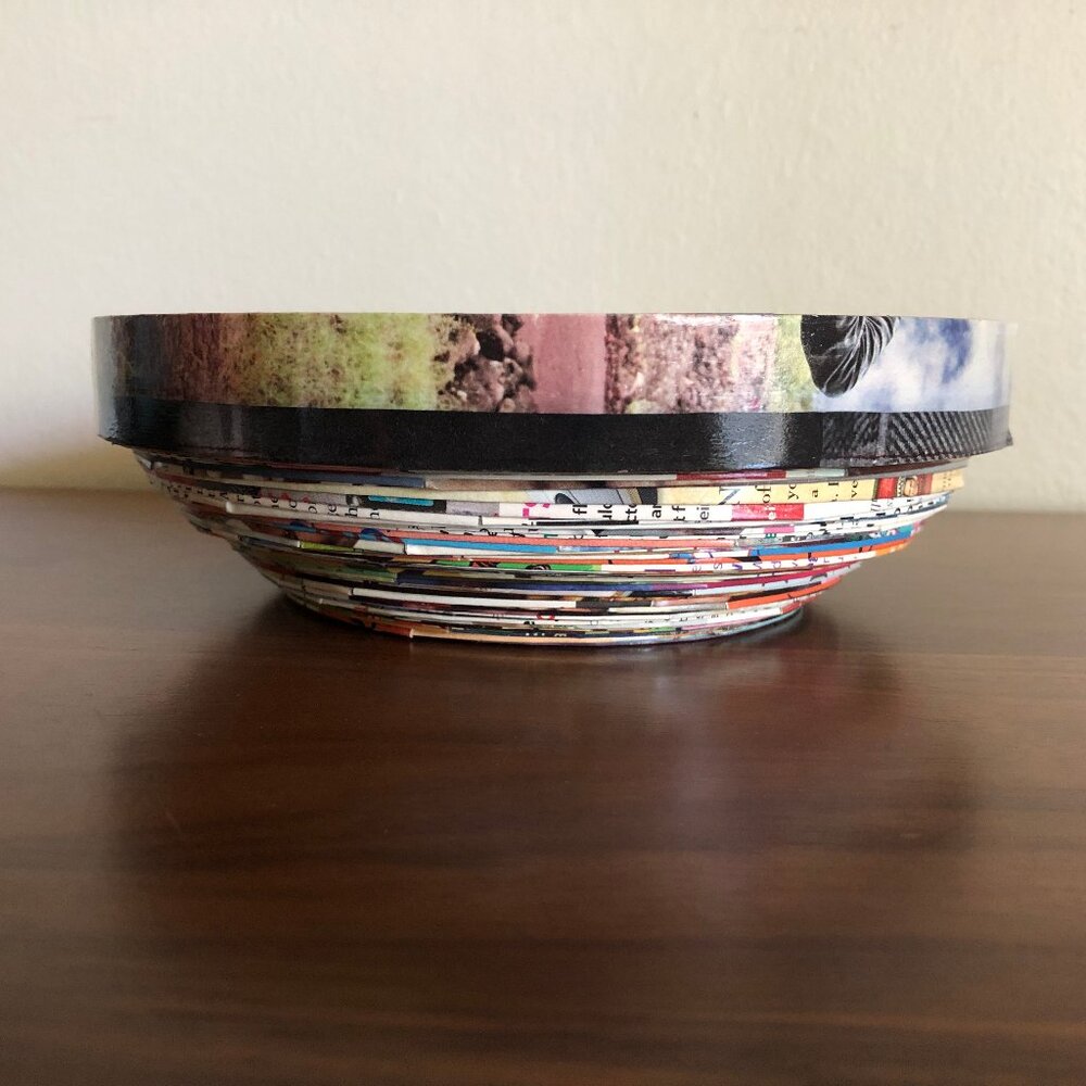 Handmade Upcycled Decorative Magazine Bowl - Picture 1 of 7
